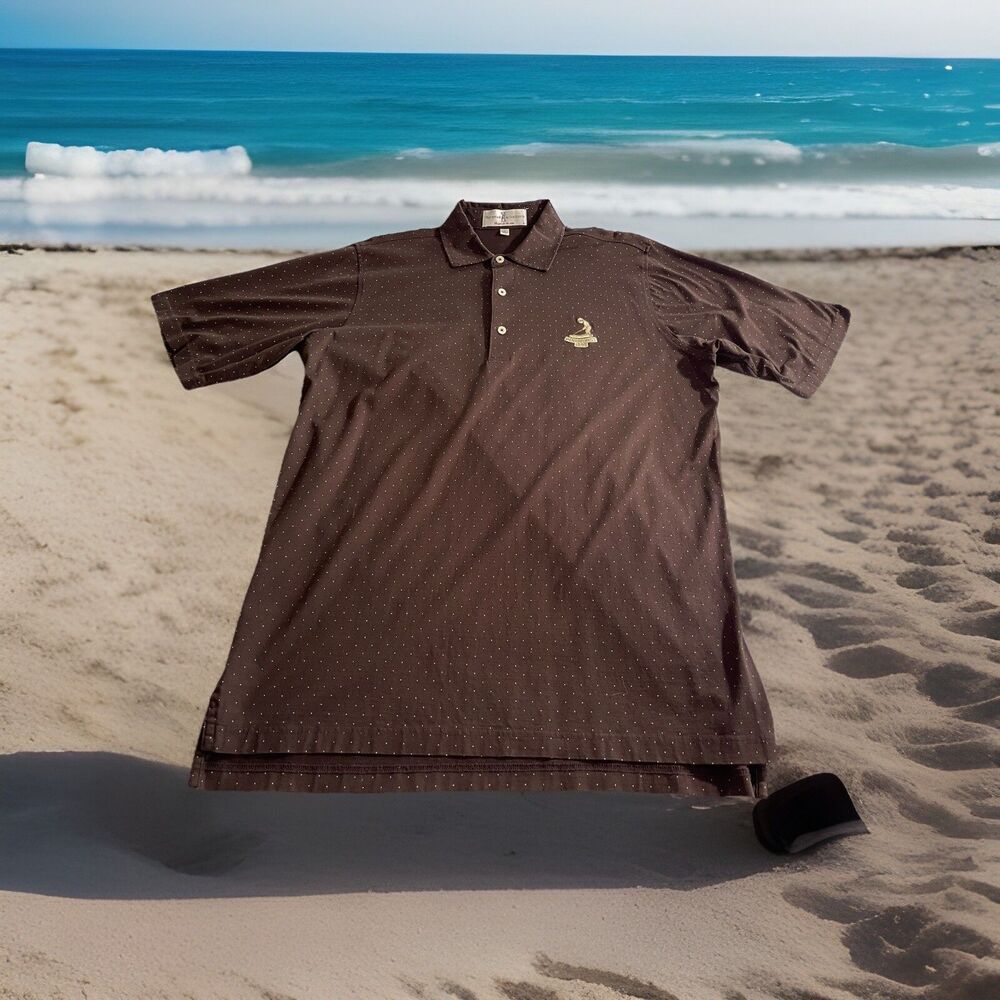 Fairway & Greene Pinehurst 1895 Logo Polo Shirt S/S Polka Dot Korea Size Large